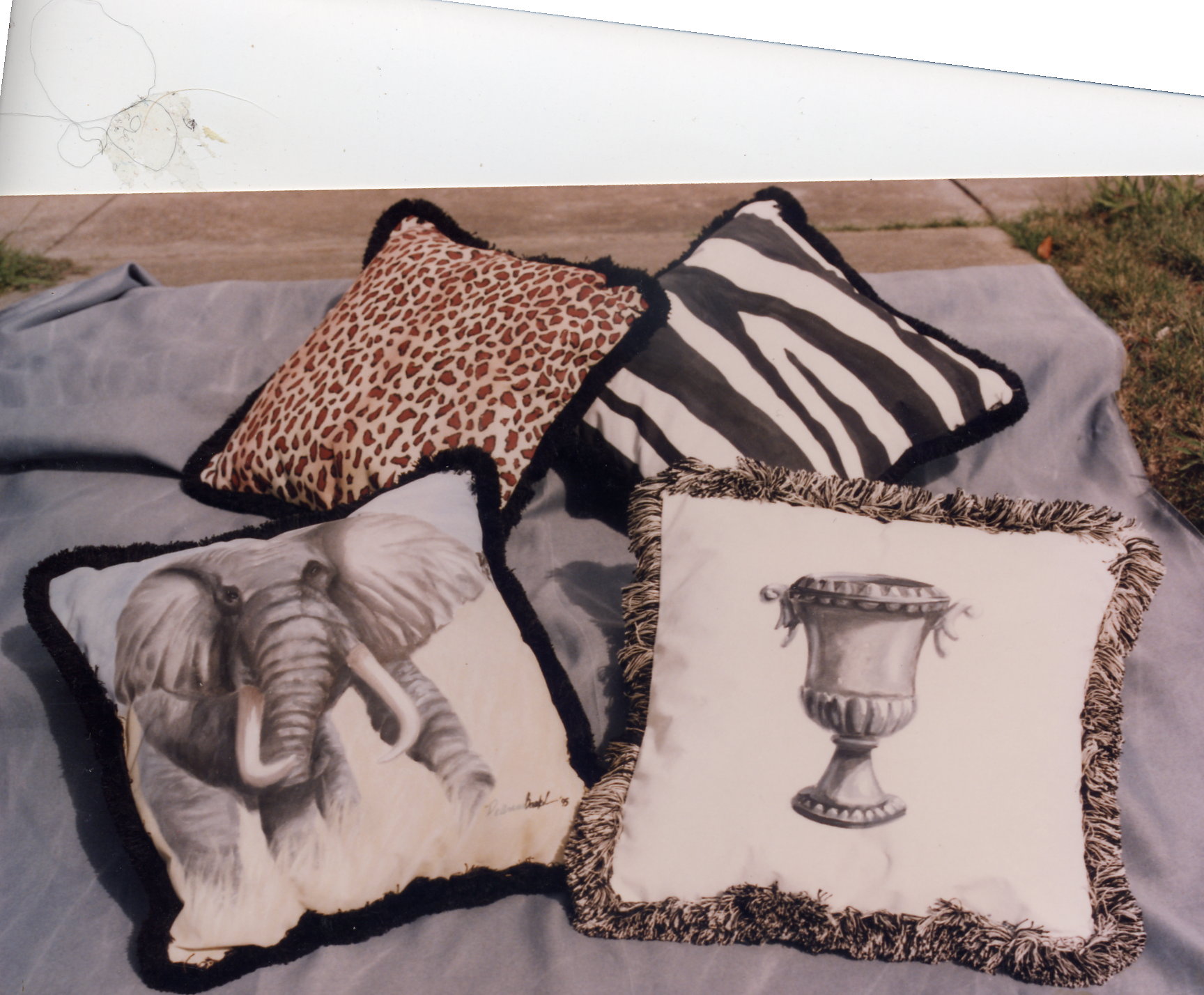 PaintedPillowsElephantZebPattern